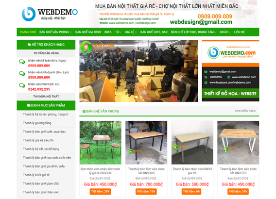 Website trước khi nâng cấp