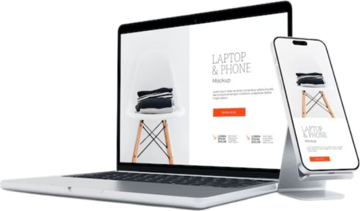 Website hiển thị trên laptop và điện thoại